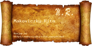 Makoviczky Rita névjegykártya